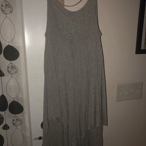 Long asymmetrical dress with various strap choice